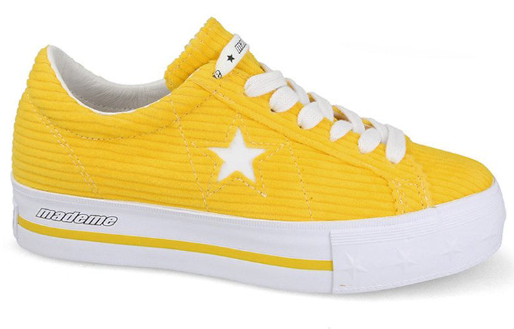 (WMNS) Converse MadeMe x One Star Platform Suede Ox 'Vibrant Yellow' 561393C