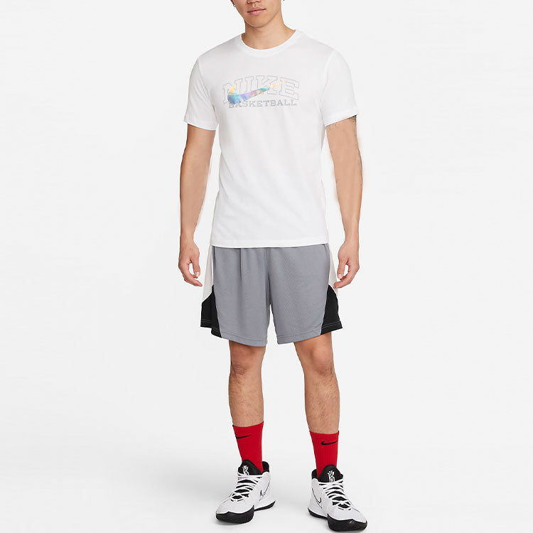 Men's Nike Alphabet Logo Printing Round Neck Short Sleeve White T-Shirt DR7643-100