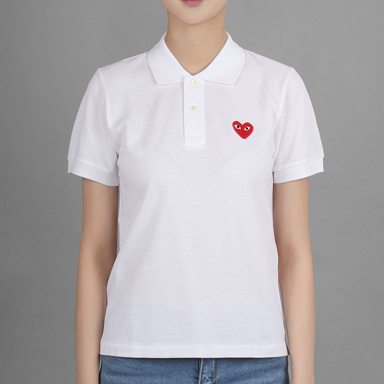 (WMNS) COMME des GARCONS PLAY Polo Red Emblem 'White' AZ-T005-051-5