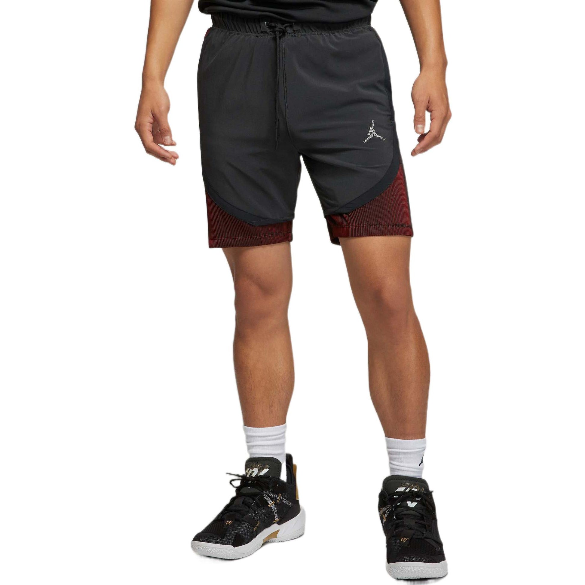Men's Air Jordan SS22 Logo Micro Mark Lacing Casual Shorts Black DM1830-045