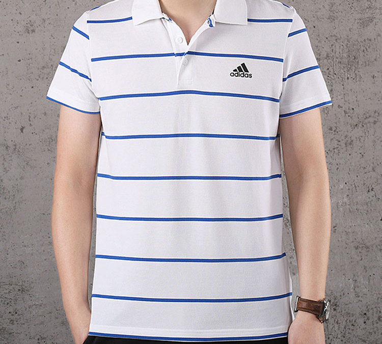 adidas YARN DYE Casual Stripe Short Sleeve polo White FT2831