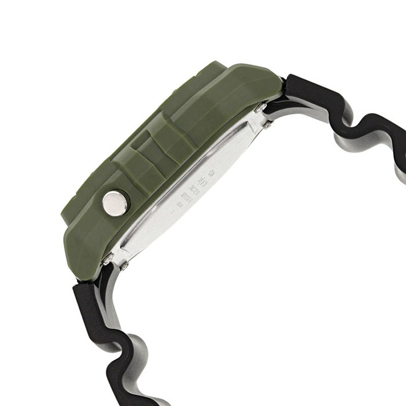 Men's CASIO Military Green Waterproof Multifunction Velcro Sports Fashion Small Watch Mens Army Green Digital W218HB-3AV