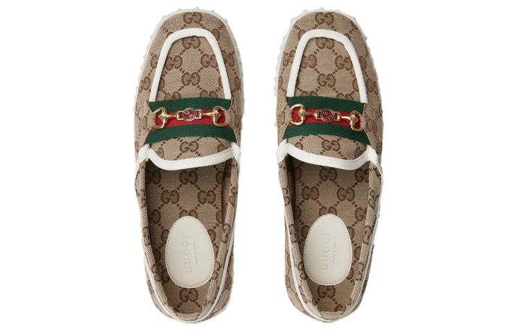 (WMNS) Gucci Driver With Horsebit Web 'Beige' 655468-2HK70-9794