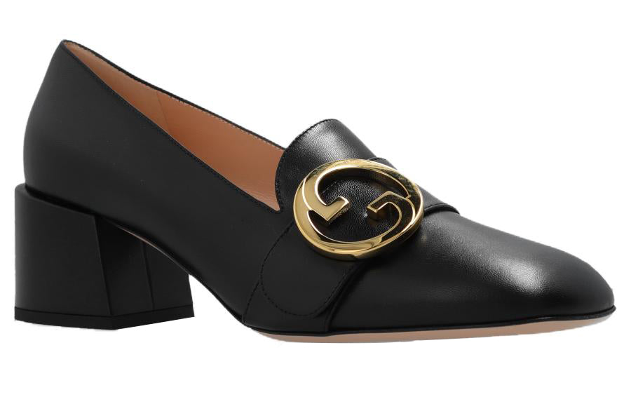 (WMNS) Gucci Blonde Mid-Heel Pumps 'Black' 700053-C9D00-1000