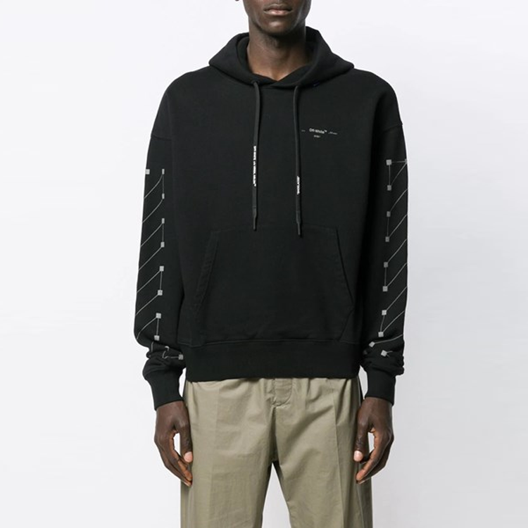 Men's Off-White Diag Backbone Printing Black OMBB037E19E300011091