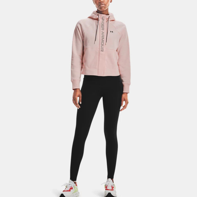 (WMNS) Under Armour Rival Fleece Full Zip Jacket 'Light Pink' 1365845-685