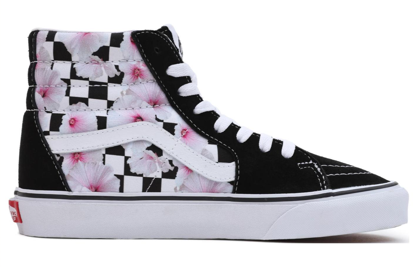 Vans Sk8-Hi Hibiscus Check Shoes 'Black White Pink' VN0007NSBLK