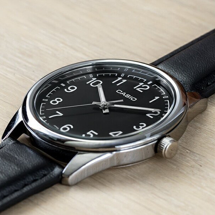 Men's CASIO DRESS Series Minimalistic Retro Small Business Numeric Watch Mens Black Analog MTP-V005L-1B4