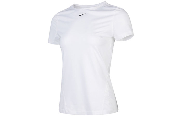 (WMNS) Nike PRO MESH Training Tops Training Gym Short Sleeve White AO9952-100