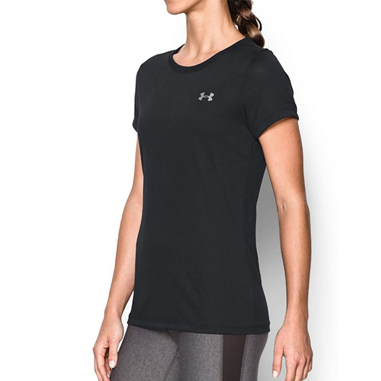 (WMNS) Under Armour Training Sports Short Sleeve 'Black' 1277207-001