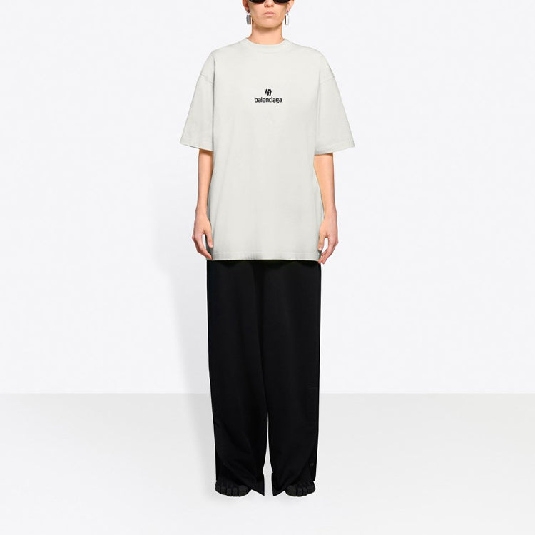 Balenciaga Sponsor Logo Round-neck Tee White 612965TJVD99054