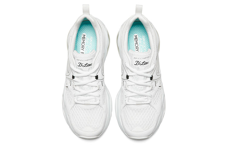 (WMNS) Skechers D'Lites 3.0 Air Low-Top Running Shoes White/Black 896025-WBK