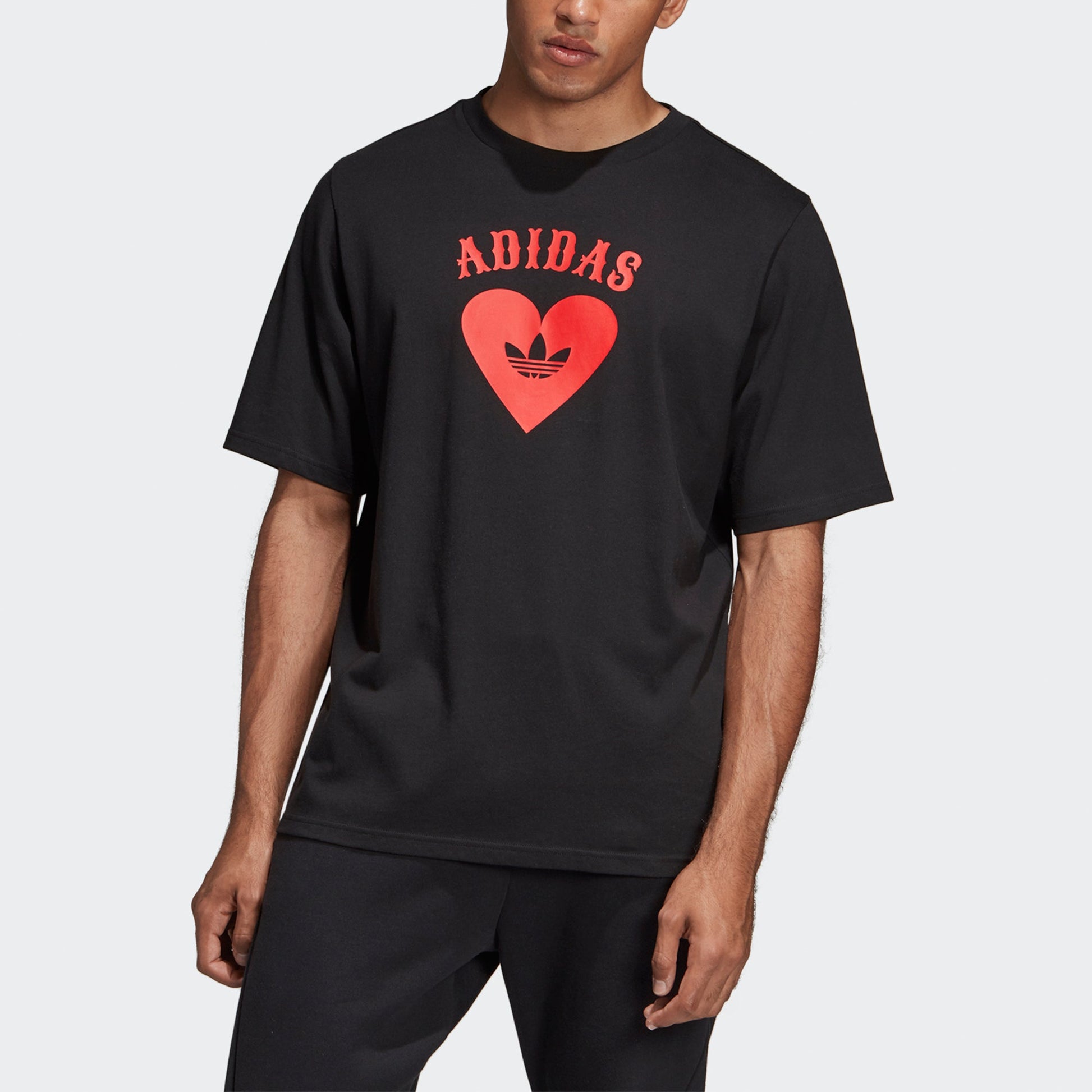 adidas originals V Day Tee Casual Sports Love Breathable Short Sleeve Black FH7885