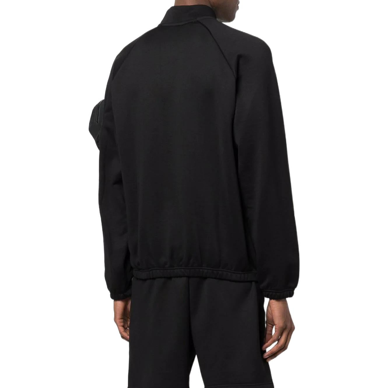 Men's Off-White FW22 Solid Color Logo Webbing Zipper Jacket Black OMVC007C99FAB0011001