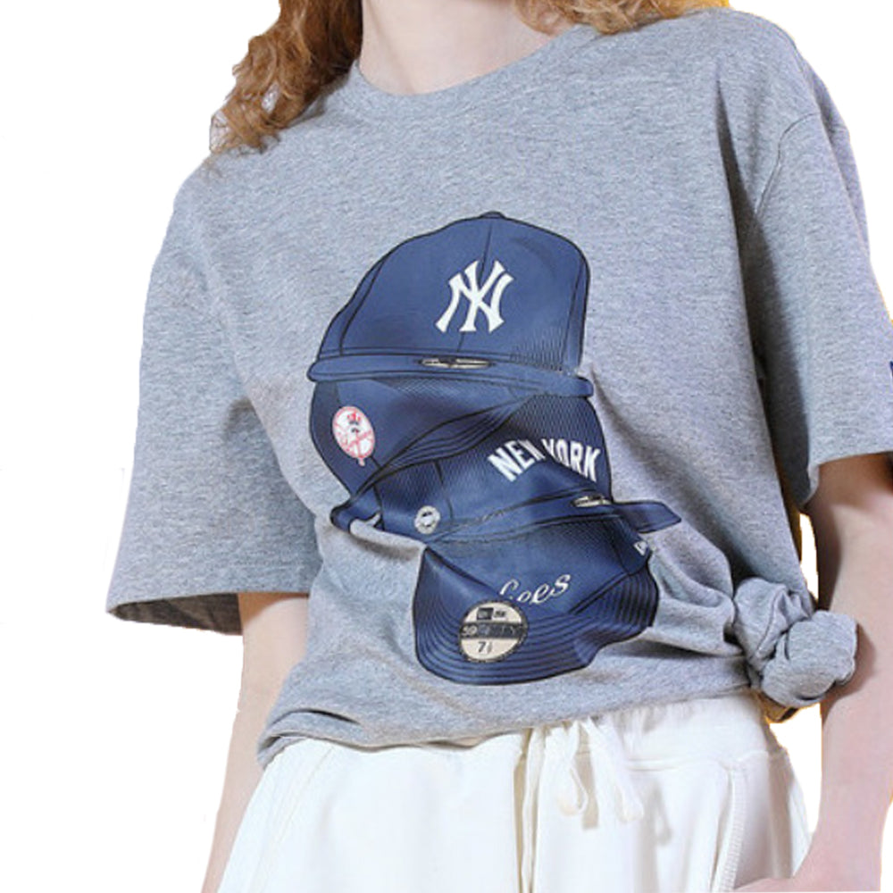 New Era Pattern Short Sleeve Couple Style light grey 11929693