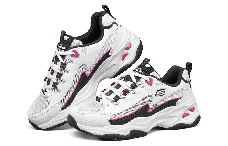 (WMNS) Skechers D'Lites 4.0 low running Shoes GS White/Black/Pink 896024-WBK