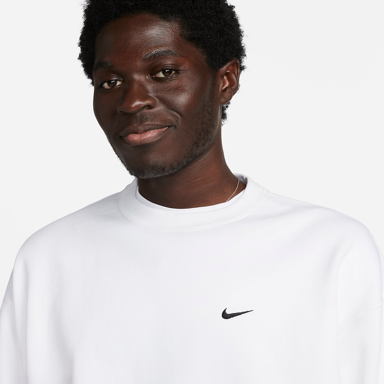 Nike Solo Swoosh Fleece Crew Sweatshirt 'White' DX1361-100