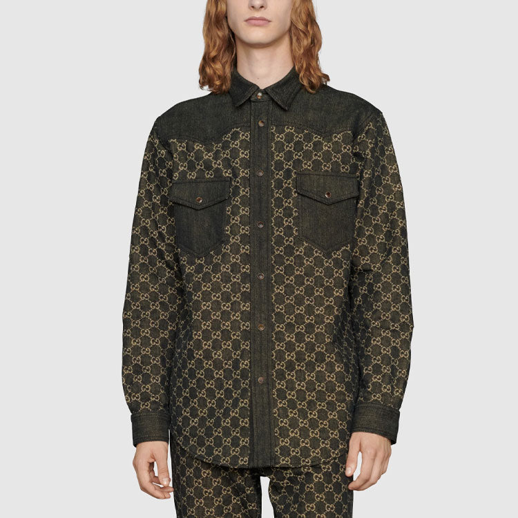 Gucci GG Jacquard Denim Shirt 'Black' 669613-XDBUF-1289