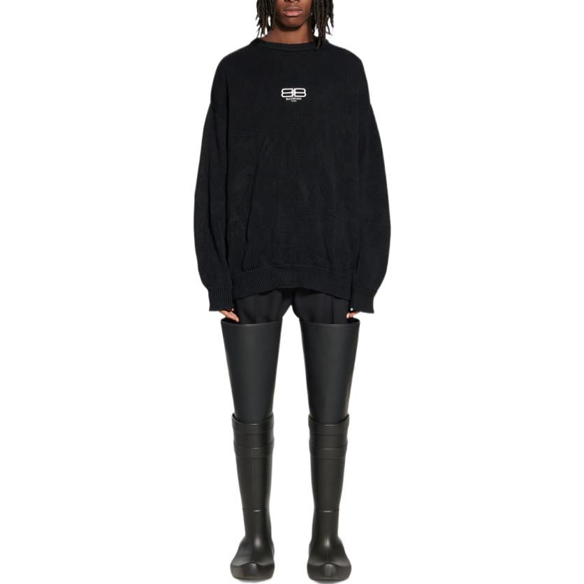 Balenciaga BB Paris Icon Sweater 'Black' 696226T32521000