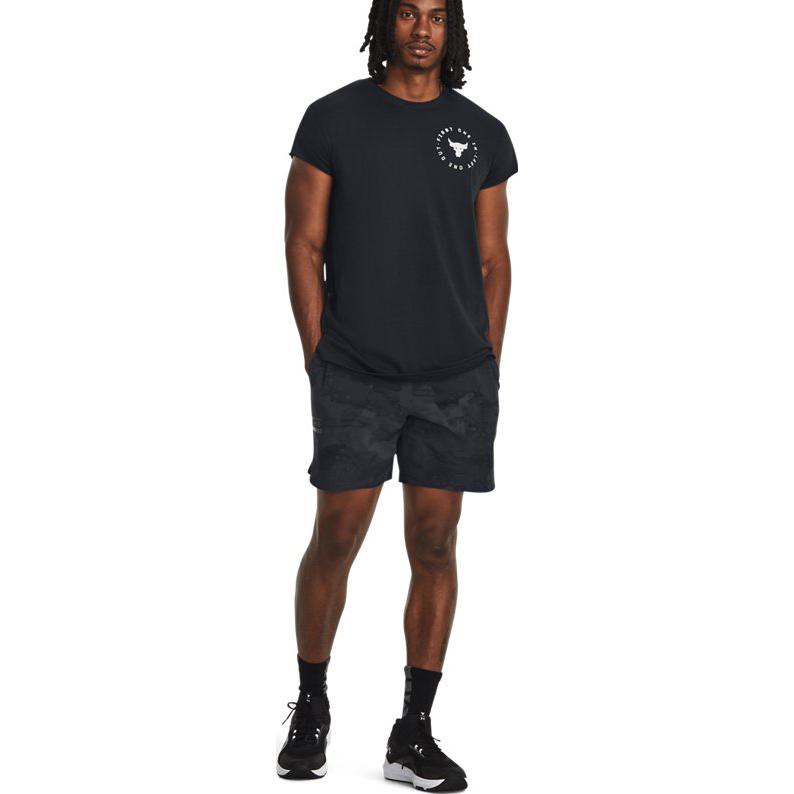 Under Armour Project Rock Unstoppable Camo Shorts 'Black Grey' 1382171-001