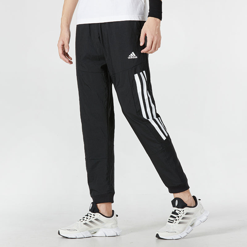 Men's adidas Stripe Logo Bundle Feet Woven Sports Pants/Trousers/Joggers Black HK2143