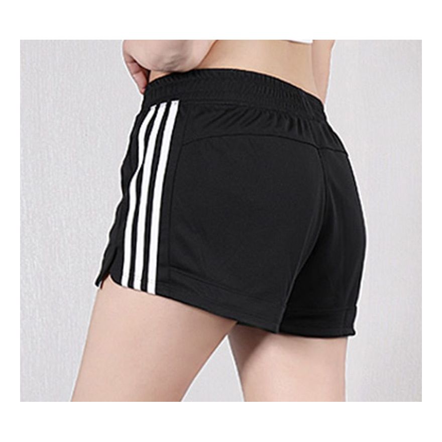 (WMNS) adidas Pacer 3-Stripes Knit Training Shorts Asia Sizing 'Black White' DU3502