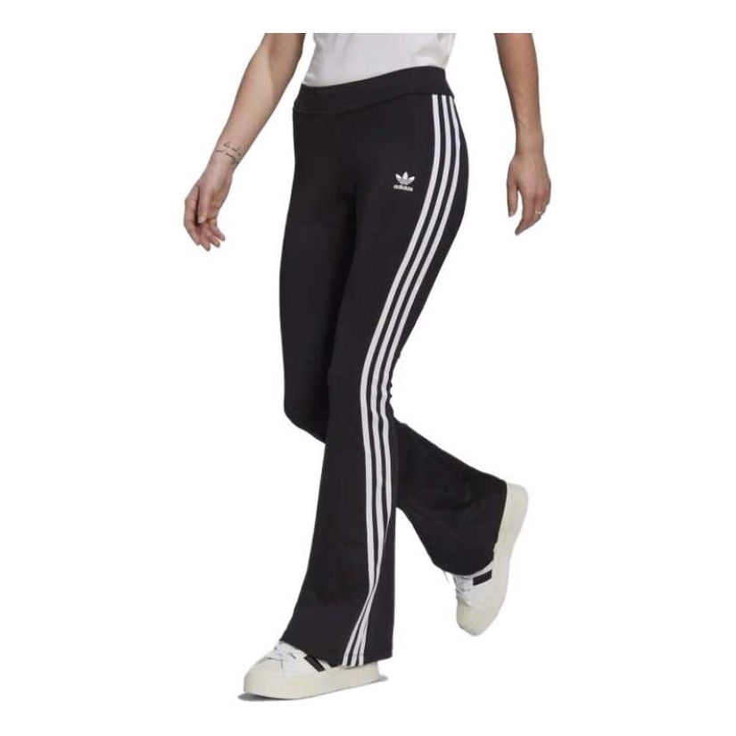 (WMNS) adidas Classics Flared Leggings Asia Sizing 'Black White' HM2139