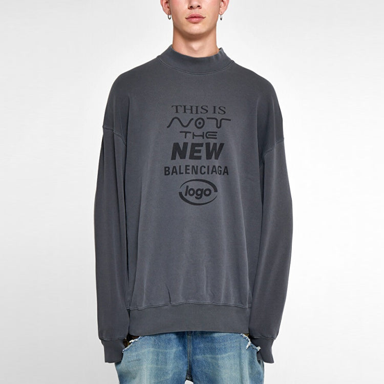 Balenciaga 'This Is Not The New Balenciaga Logo' Sweater 'Dark Grey' 652981TKVE41069