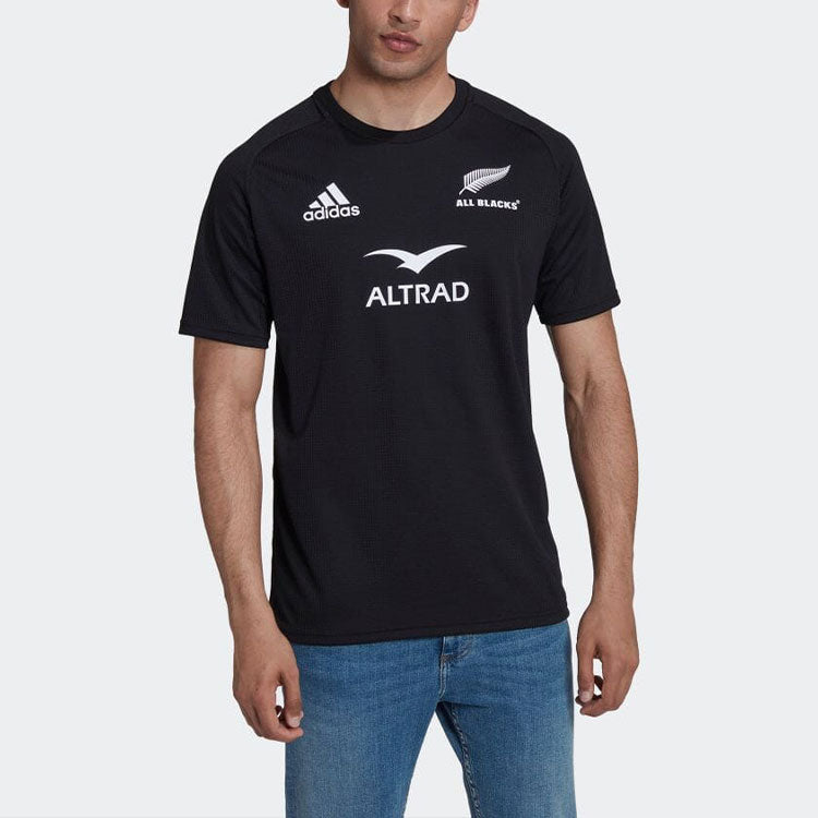 Men's adidas Printing Round Neck Short Sleeve Japanese Version Black T-Shirt HG7332