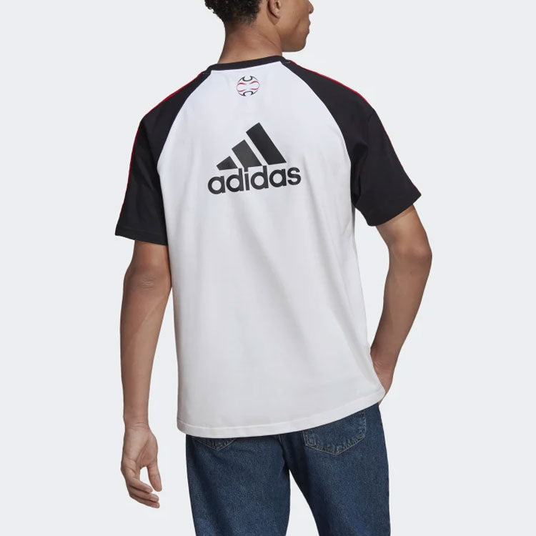 adidas Manchester United Soccer/Football Mufc Tg Tee Casual Sports Round Neck Colorblock Short Sleeve White H64070