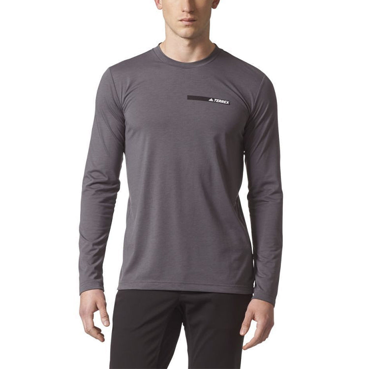 adidas Felsblock Sports Training Gym Round Neck Pullover Long Sleeves Gray BS1106