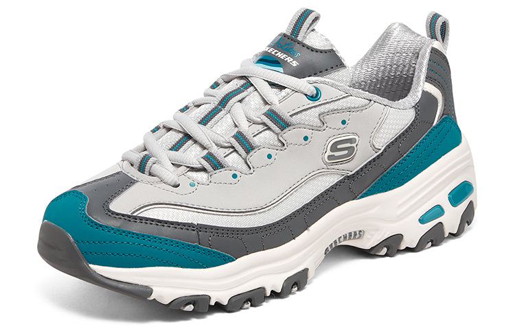 (WMNS) Skechers D'lites 1.0 'White Teal Grey' 896262-GYBL