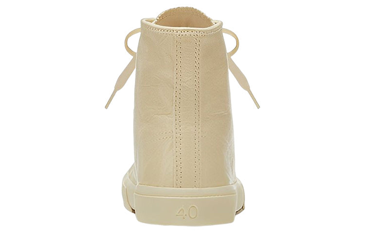 Balenciaga Paris High Top Sneakers 'Beige Leather and Beige Rubber' 688752W3RCA9090