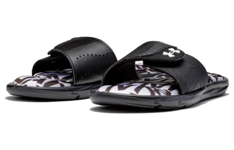 (WMNS) Under Armour Ignite 6 Graphic Footbed Slide 'Halo Grey Black' 3023767-105