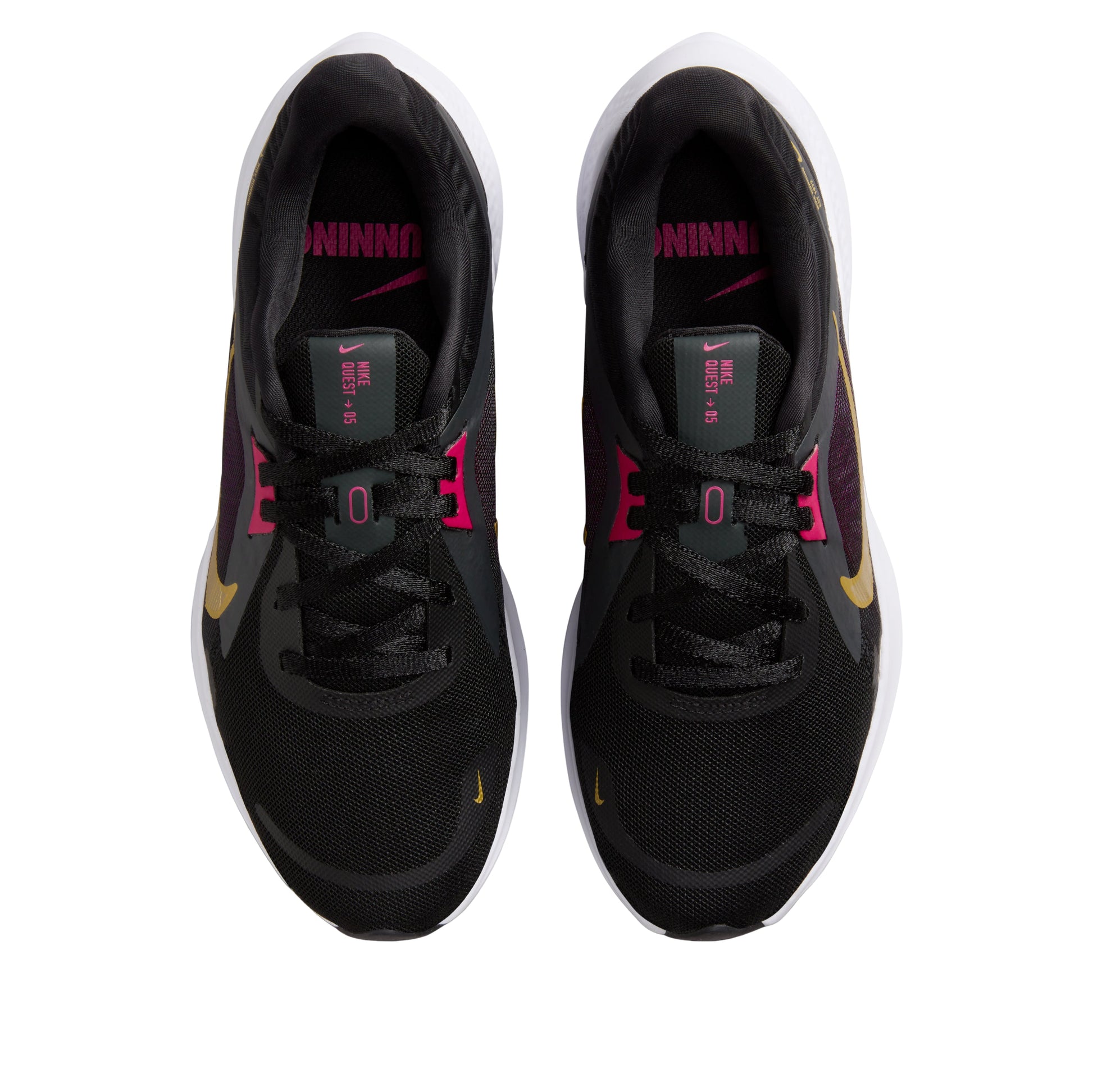 (WMNS) Nike Quest 5 'Black Dark Smoke Grey Fireberry Metallic Gold' DD9291-009