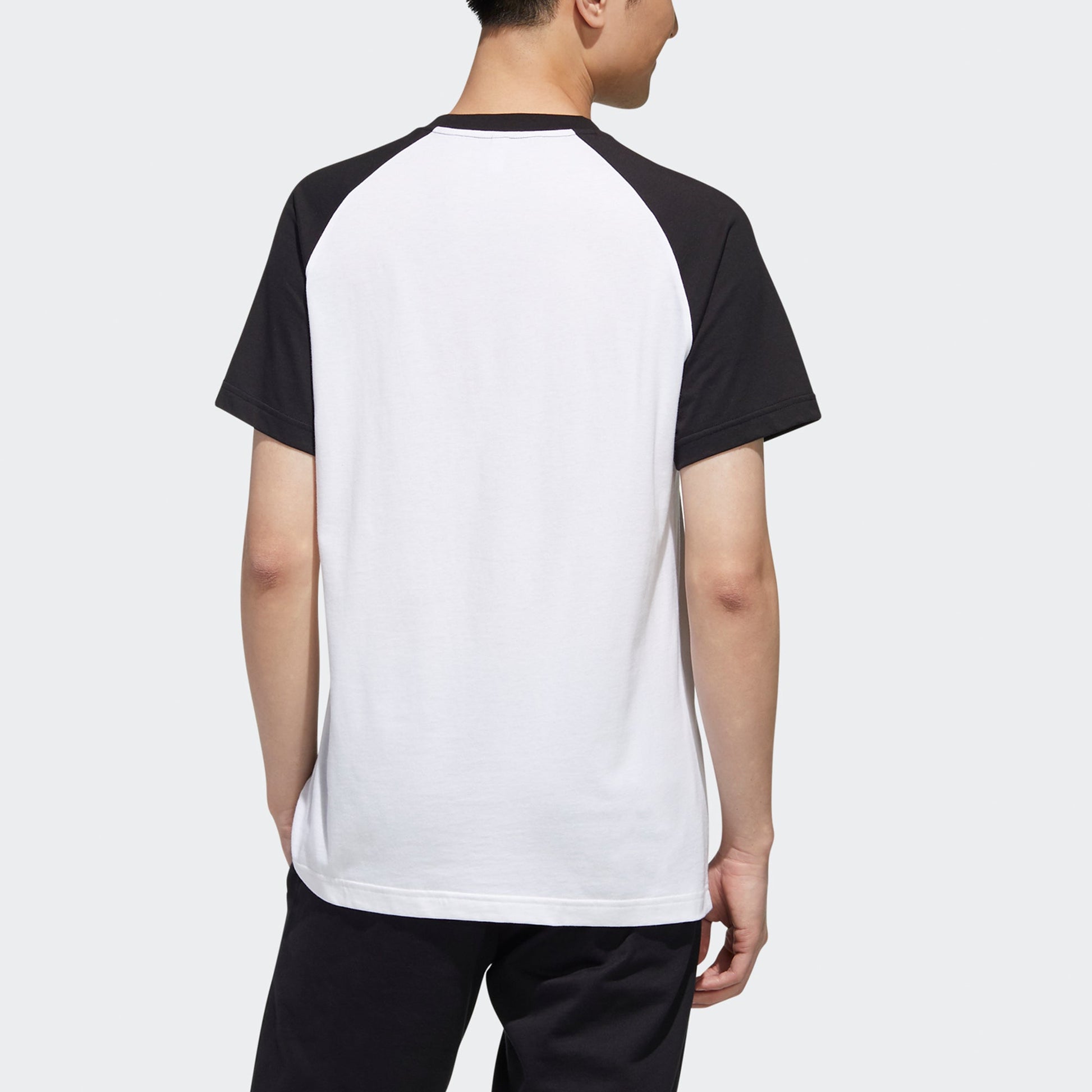 adidas neo M Esntl Rgln T Logo Printing Colorblock Sports Short Sleeve White GJ8945