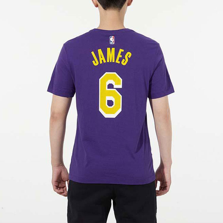 Air Jordan Los Angeles Lakers LeBron James 6 Casual Sports Basketball Short Sleeve Purple CV9987-557