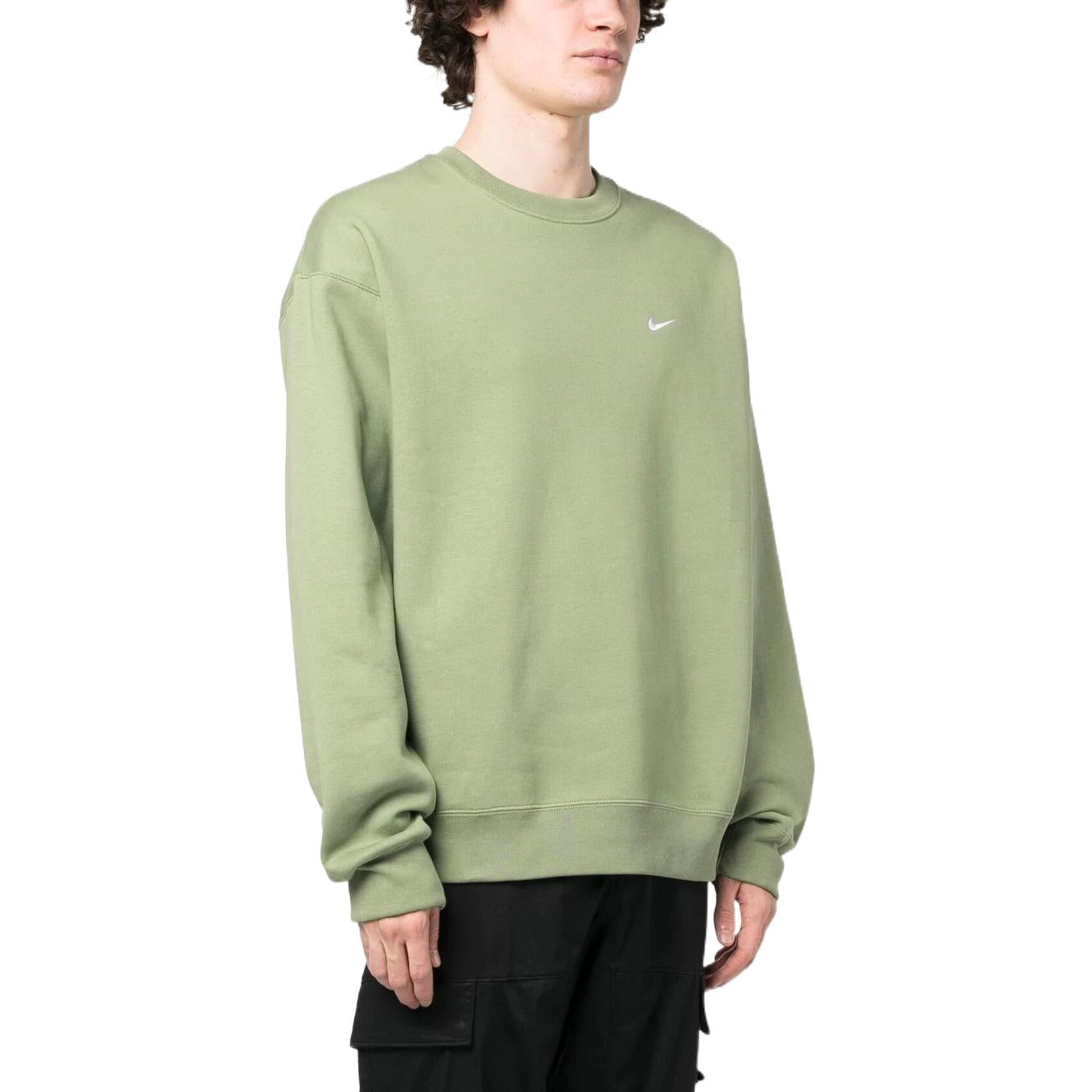 Nike Solo Swoosh Fleece Crewneck Hoodie 'Oil Green' DX1361-386