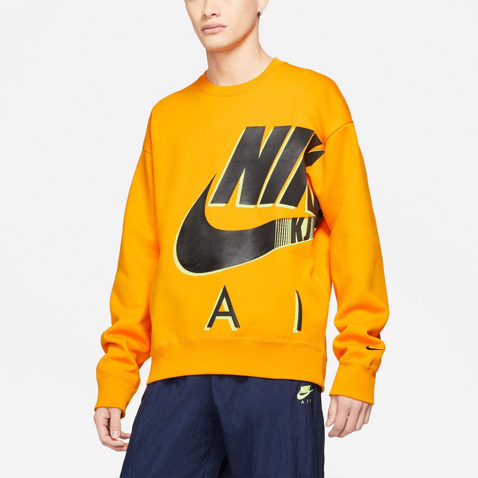 Nike Air x Kim Jones Jointly Signed Logo Printing Brushed Round Collar GS Orange DD0693-804