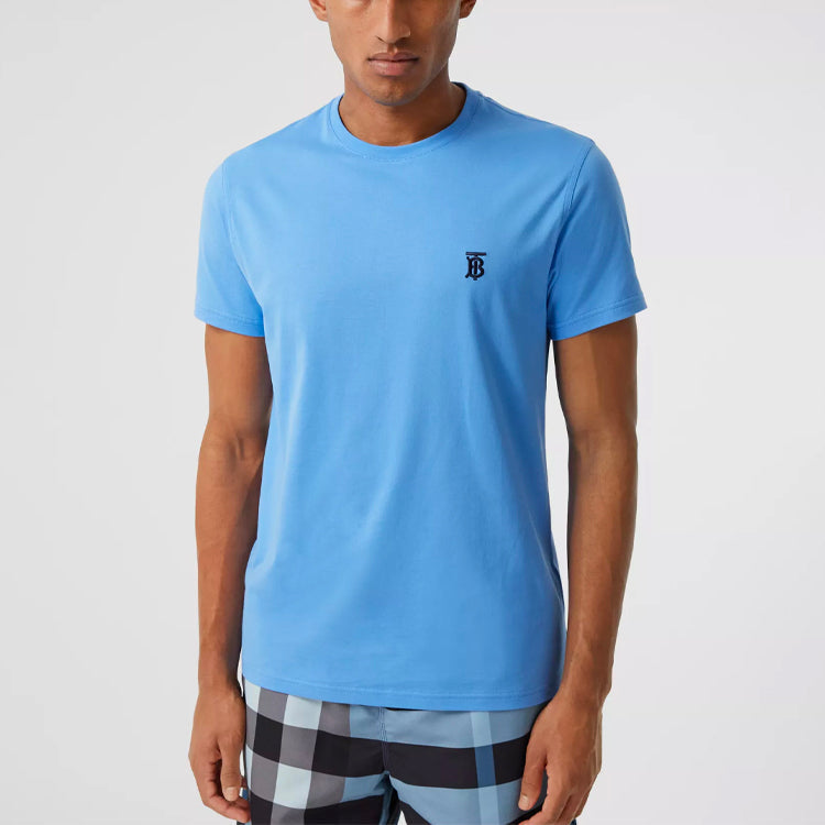 Men's Burberry SS21 Pattern Short Sleeve Blue 80400611