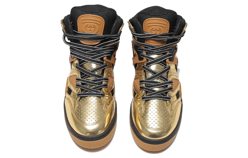 Gucci Basket Sneakers 'Tan Gold Black' 724005-AABB8-8047