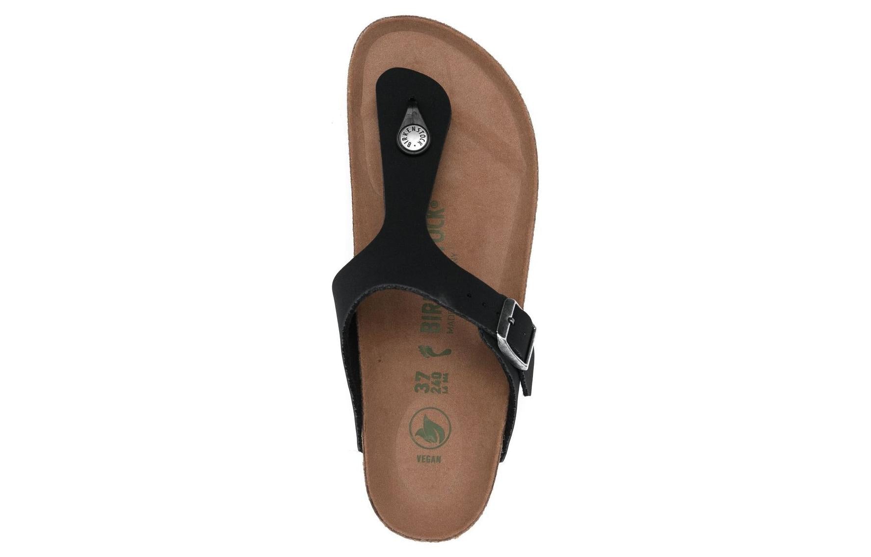 Birkenstock Gizeh Vegan Birko-Flor Birkibuc Narrow Fit Sandals 'Black' 1020487