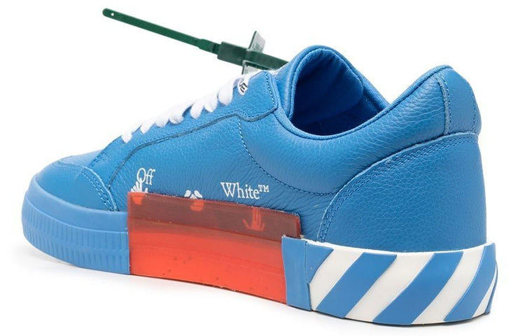 Off-White Low Vulcanized Leather Trainers 'Blue White Green' OMIA085S22LEA0024501