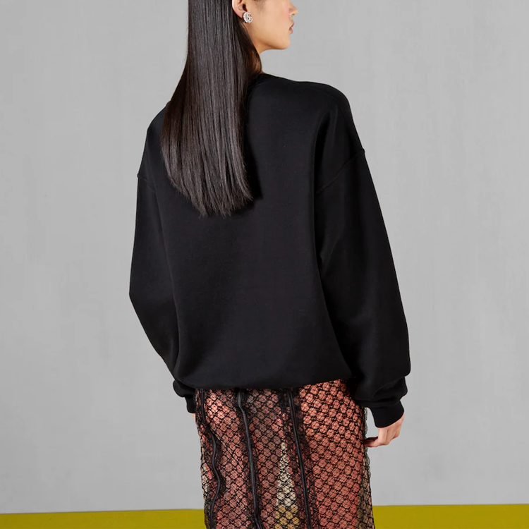 (WMNS) Gucci Cotton Sweatshirt with Embroidery 'Black' 756354-XJF0S-1043