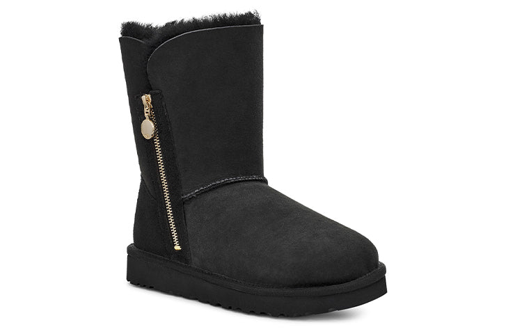 (WMNS) UGG Bailey Zip Short Fleece Lined Black 1112480-BLK