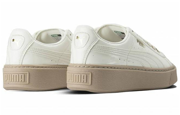 (WMNS) PUMA Basket Platform Patent Marshmallow 'White' 363314-05