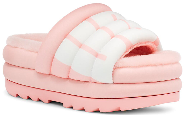 (WMNS) UGG Maxi Slide Logo 'Pink Scallop' 1127067-PSLP