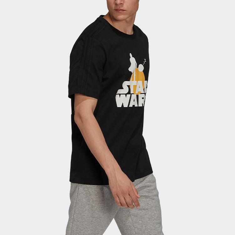 adidas x STAR WARS Crossover M Str Wrs Mnd T Star War Subject Printing Round Neck Short Sleeve Black GS6224