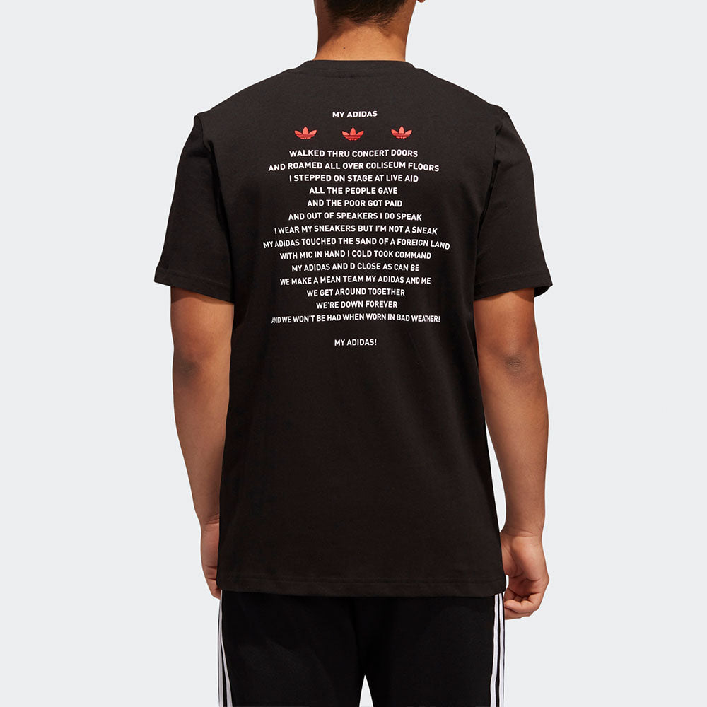 adidas originals Run Dmc Photo T Printing Sports Round Neck Short Sleeve Black GN5928