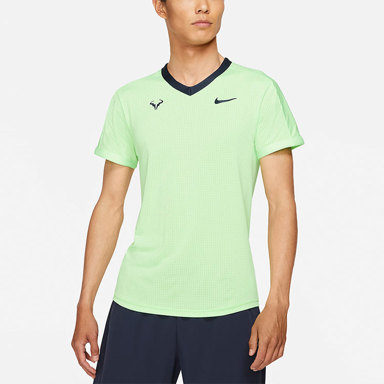 Nike Court Dri-fit Adv Rafa Logo Short Sleeve Men's Green CV2803-345